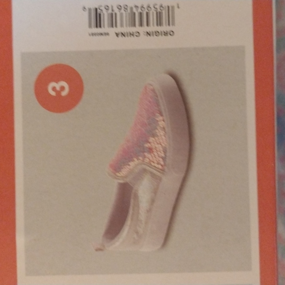 Cat and jack  big girls shoe Aliki mermaid style sneaker ssize 3 new - Picture 2 of 4